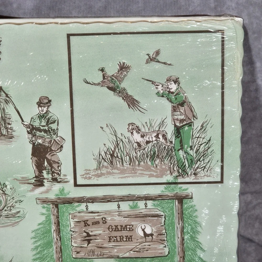 Vintage K & S Game‎ Farm Paper Placemats Shiocton WI 1977 Wisconsin Tissue Mills